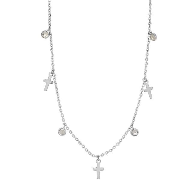 Billede af Nordahl Jewellery - CROSS52 halskæde i sølv m. kors og kvarts**